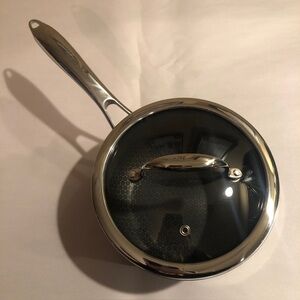 Hexclad 2-Qt Hybrid Non-Stick Stainless Steel Pot Saucepan with Lid